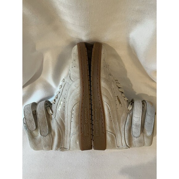 Puma Suede Old Skool 80’s High tops, Women Size‎ 6.5 Beige w/ Gold Puma - Picture 10 of 12